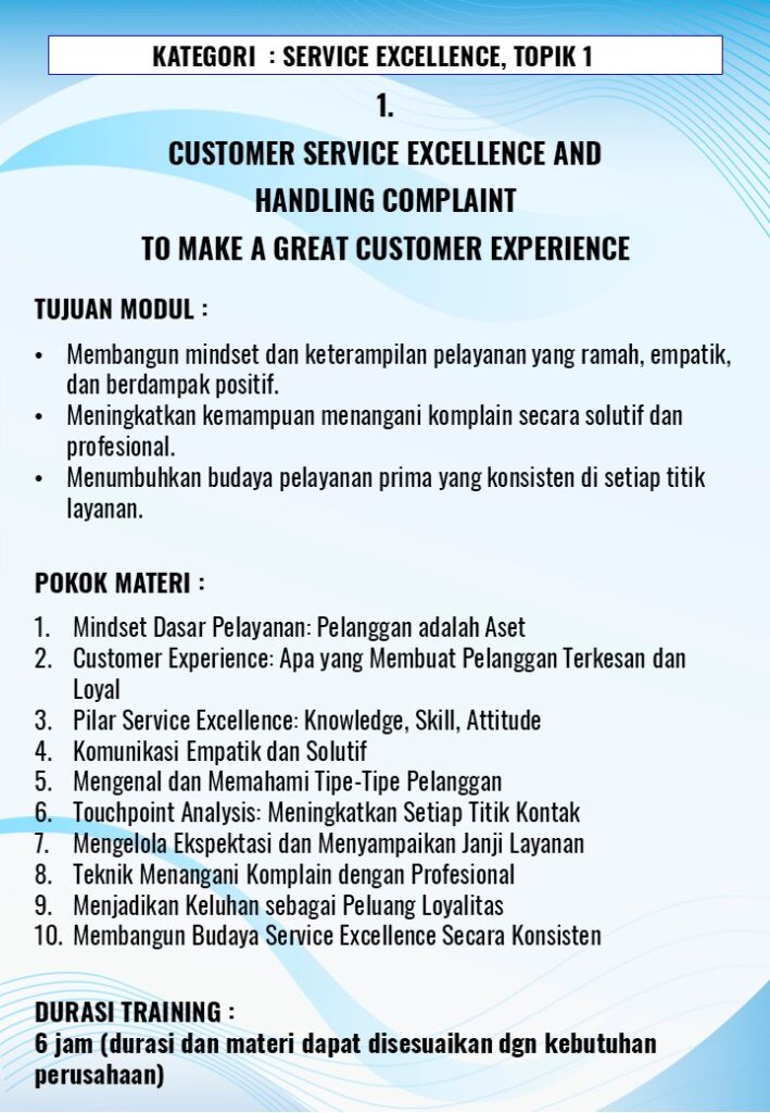 Sales and Service Excellence Trainer