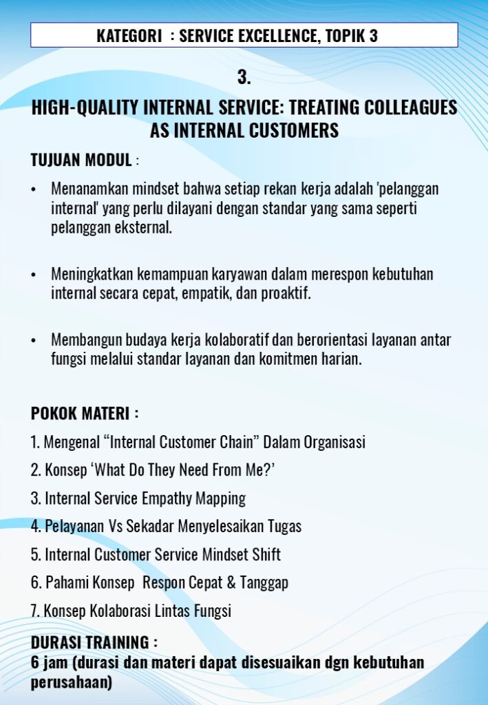 Sales and Service Excellence Trainer