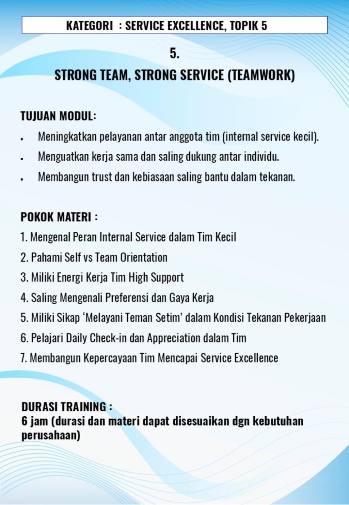 Sales and Service Excellence Trainer