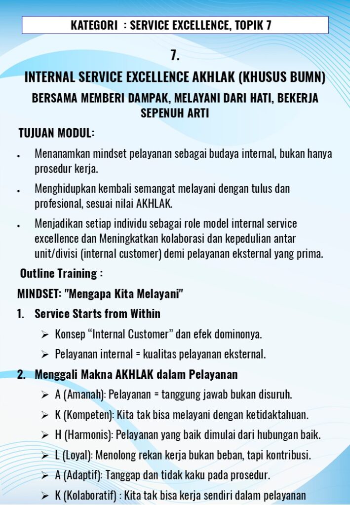 Sales and Service Excellence Trainer